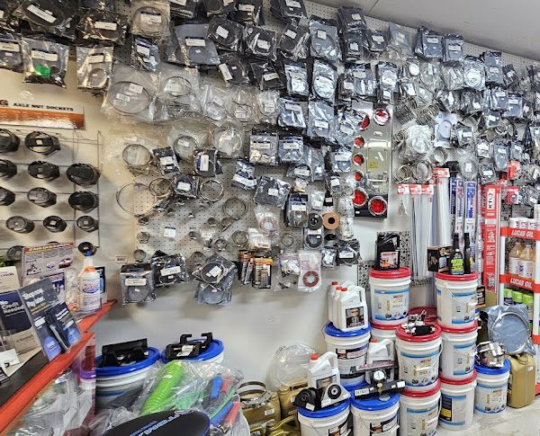 Aisles stocked with truck parts