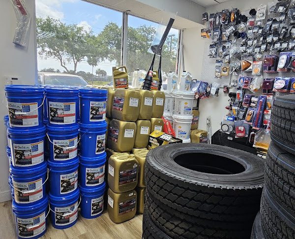 Oil, coolant and DEF fluids on the shelf
